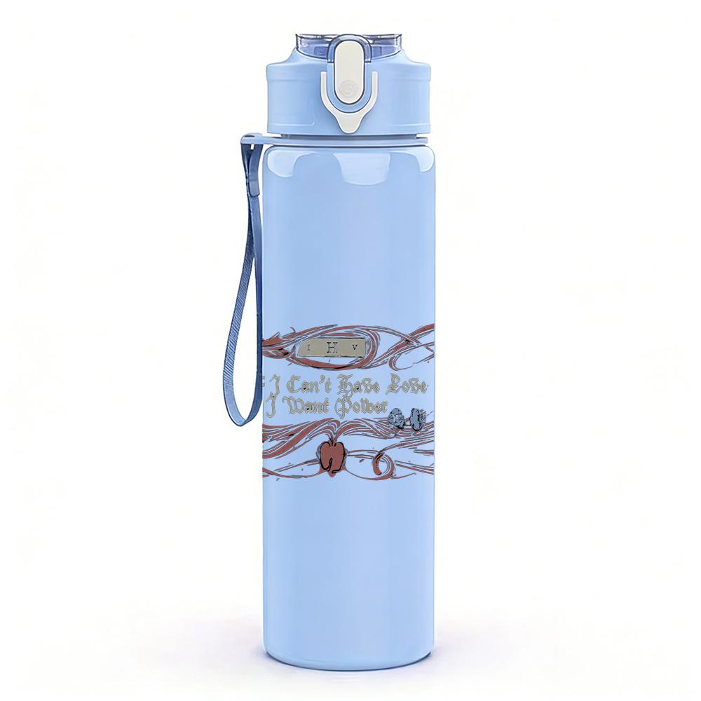 1PC Retro Rectangle Minimalist Patch Print 750ml Portable Sports Water Bottle Leakproof Gym Outdoor Travel Drink Cup