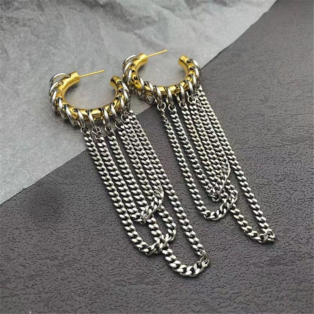 

Vintage Long Tassel Earrings European American Hip-Hop Jewelry Accessories Drop Earrings for Women срібний