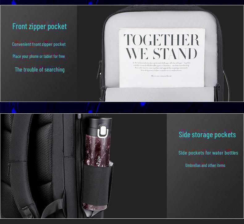 Forretningsryggsekk i nylon for menn: Trendy, lett reise- og utendørsbag