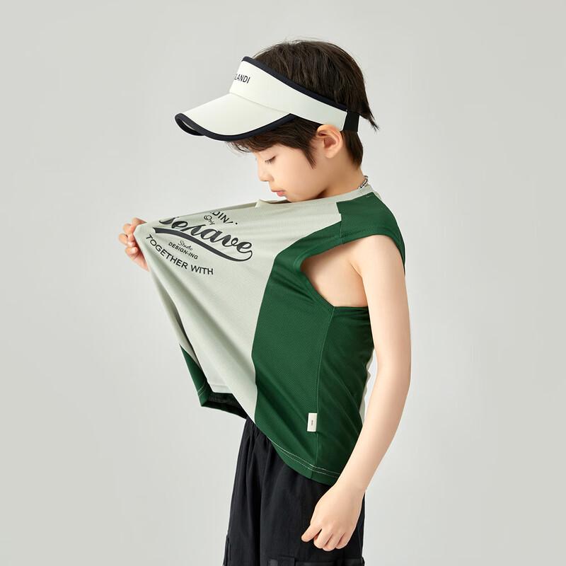 Kids  Summer American Patchwork Mesh Sleeveless Vest 130