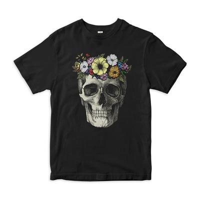 Floral Skull Graphic T-Shirt, Men's and Women's Sizes (SKU-852346)