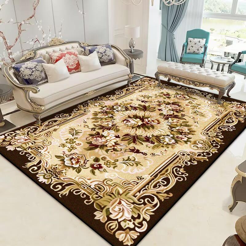 European Home Decoration Rugs Living Room American Flower Carpet Hall Sofa Large Area Rug Non-slip Room Doorway Soft Foot Mat