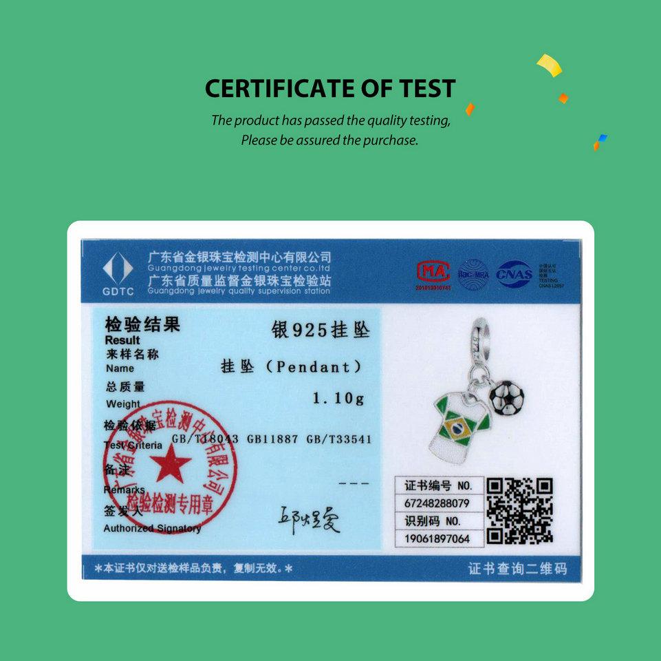 WOSTU 2024 925 Sterling Silver Football Love Sport Charm Beads Fit Women Bracelet & Necklaces Jewelry Soccer Beads