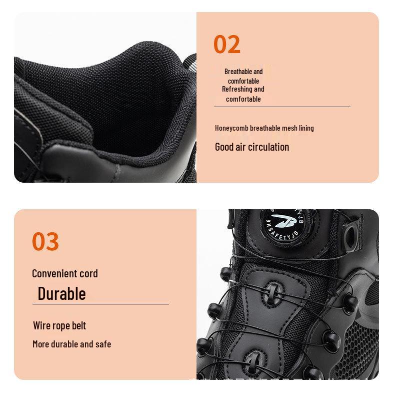 High-Top Steel Toe Safety Boots: Anti-Smash, Anti-Puncture, Ankle Support, Comfortable for Long Standing.