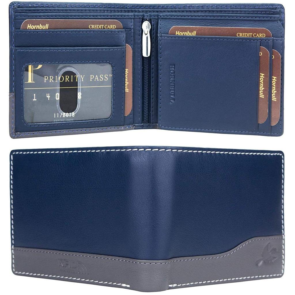 Navy Buttler Mens Leather Wallet, Keyring & Pen Combo Gift Set for Men | Gift Set for Men