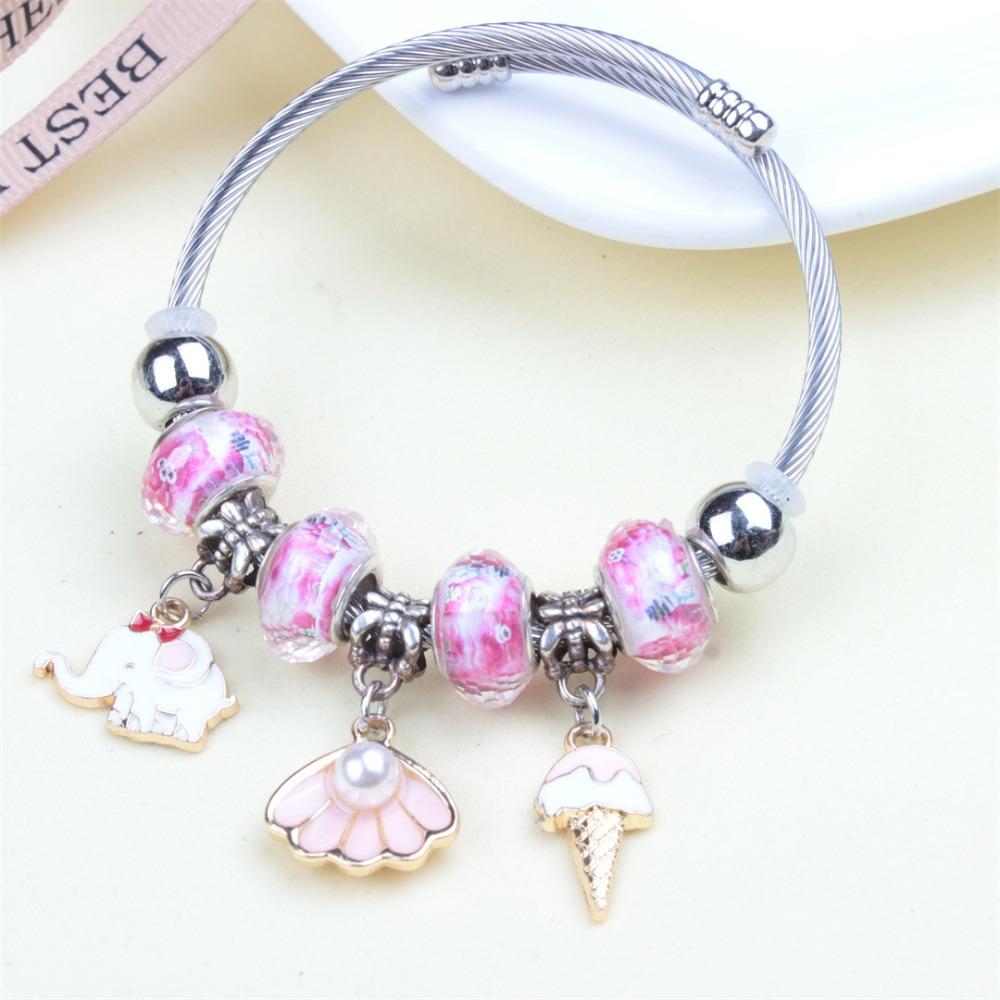 Beaded Bracelet Bangle Multi Element Stainless Steel Copper Alloy Open Spring Snake Bone Chain