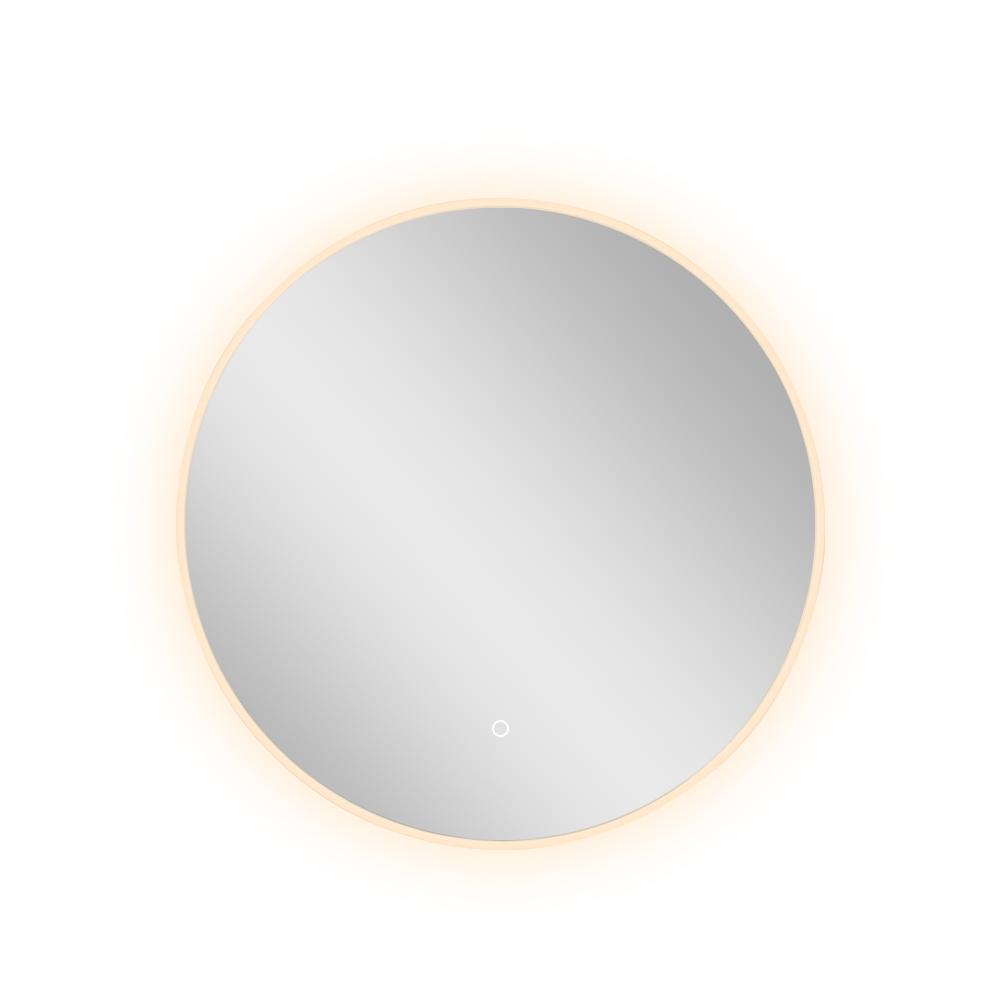 Bathroom mirror round salt 80 CM LED lighting, heating mat, acrylic frame