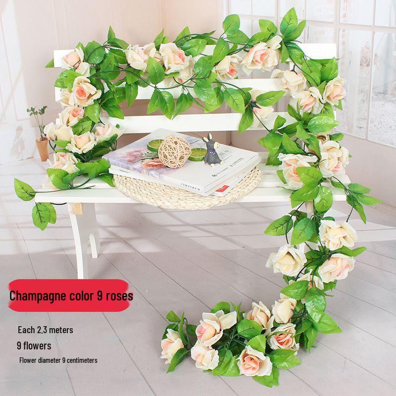 Silk Flower Vine for Air Conditioner and Heating Pipe Decoration