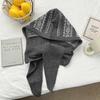 Vintage Fair Island Jacquard Knitted Hooded Scarf Women's Autumn and Winter Ribbon Baotou Ear Cap Integrated Thermal Cap