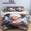 Luffy Patterned Pillowcase & Duvet Cover Set Anime Bedding for Bedroom Decor Nice Present for Fans.-TING