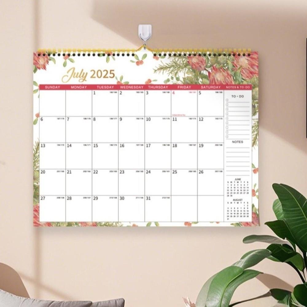 Monthly Layout Wall Calendar Spacious Hanging Calendar 18-Month Calendar  Family Planning