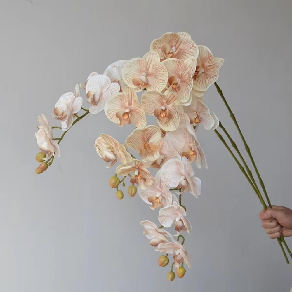 High Quality Luxury Flowers Latex 8 Heads Butterfly Orchids Artificial Real Touch Phalaenopsis Orchid Wedding Decor