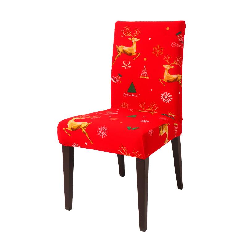 1pc Christmas Chair Covers Dining Room Xmas Removable Kitchen Chair Slipcovers Seat Protector for Party Christmas Decorations