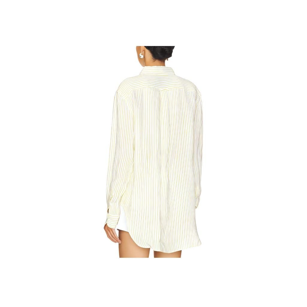 Polo Ralph Lauren Single-Breasted Long Sleeve Shirt Women shirts Yellow White Striped 211949810-001