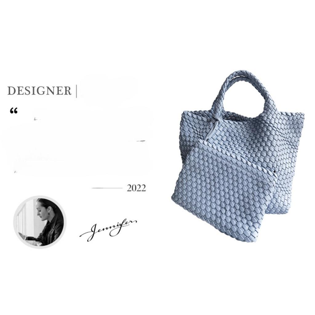 New Internet Celebrity Bag Hand-woven Tote Mother Bag Business Commuter PU Large Capacity Handbag