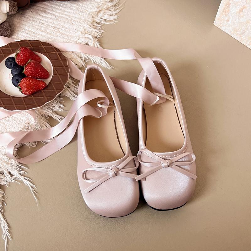 2025 Female Luxury Satin Silk Ballet Shoes Woman Classic Square Toe Bowtie Elastic Band Ballerina Flats Ladies Soft Loafers