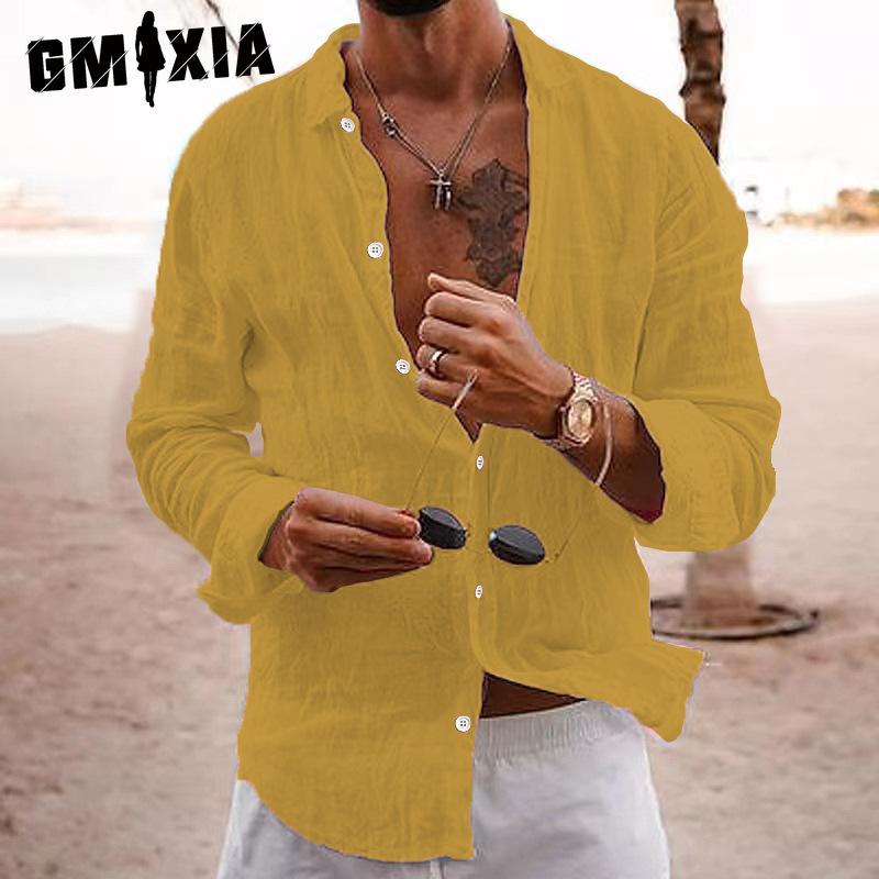 GMXIA Baumwolle Langarm T-Shirt Herrenmode Lockeres Shirt Bedrucktes Mitfühlendes Shirt