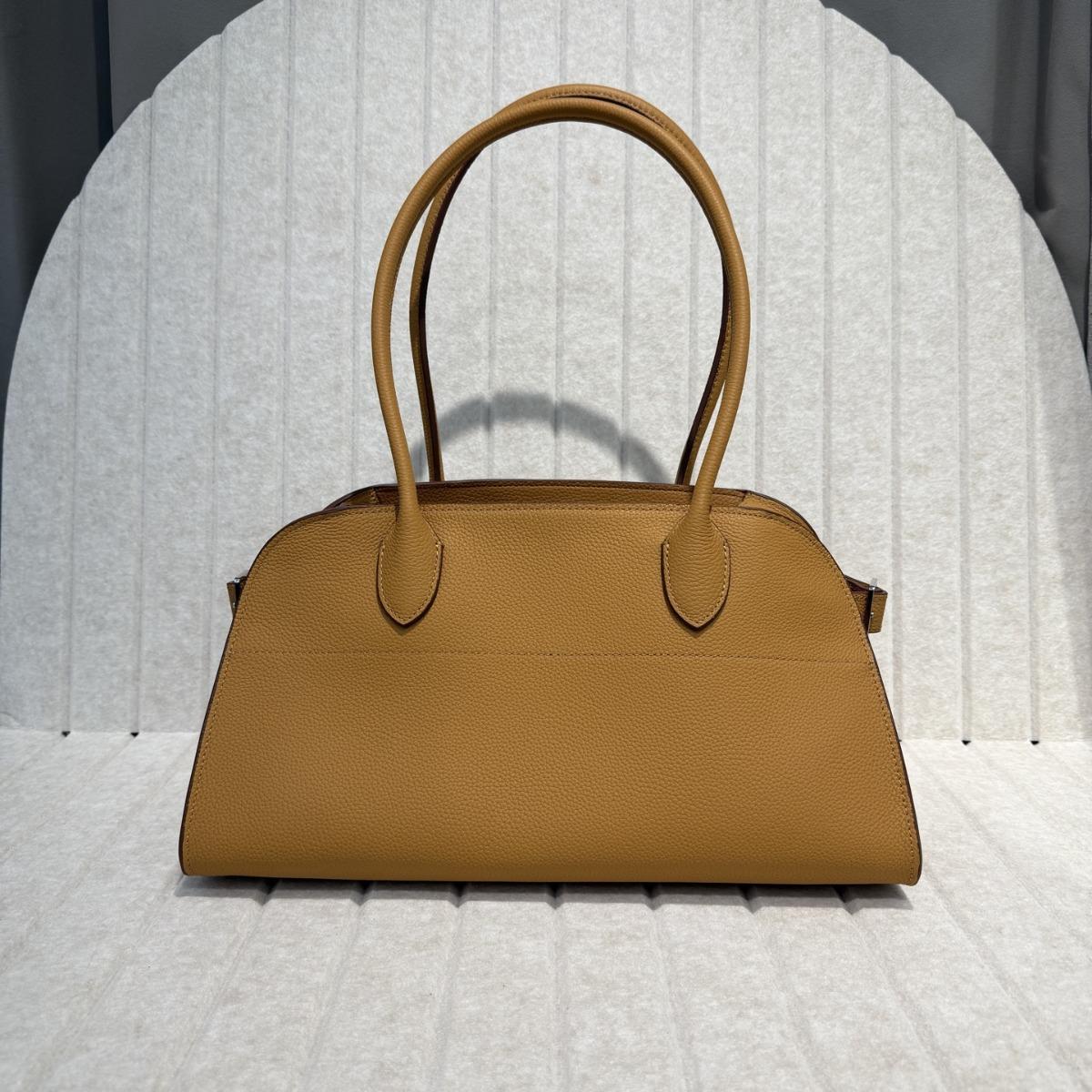 

2026 Minimalist style one-shoulder tote bag top layer cowhide large-capacity bag women s commuter armpit bag handbag cross-border 36.5CM