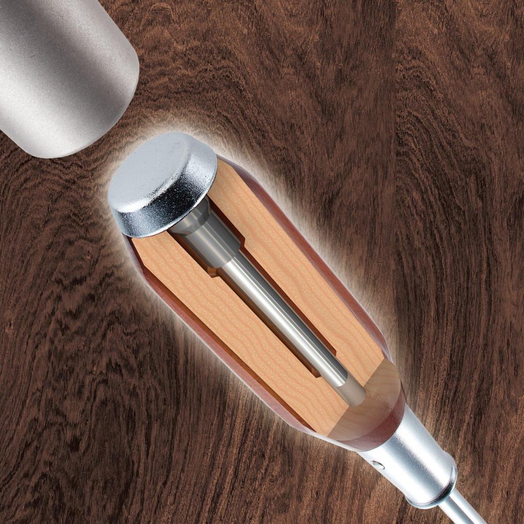 VESSEL Penetration Screwdriver with Wooden Handle Shaft X 300mm 100mm Heavy-Duty (Long Type) +2