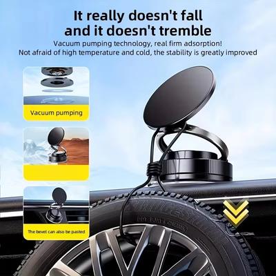 Magnetic Phone Holder for Car, 360° Rotatable, Foldable & Adjustable Magnetic Car Mount, , Compatible with iPhone & Other Phones