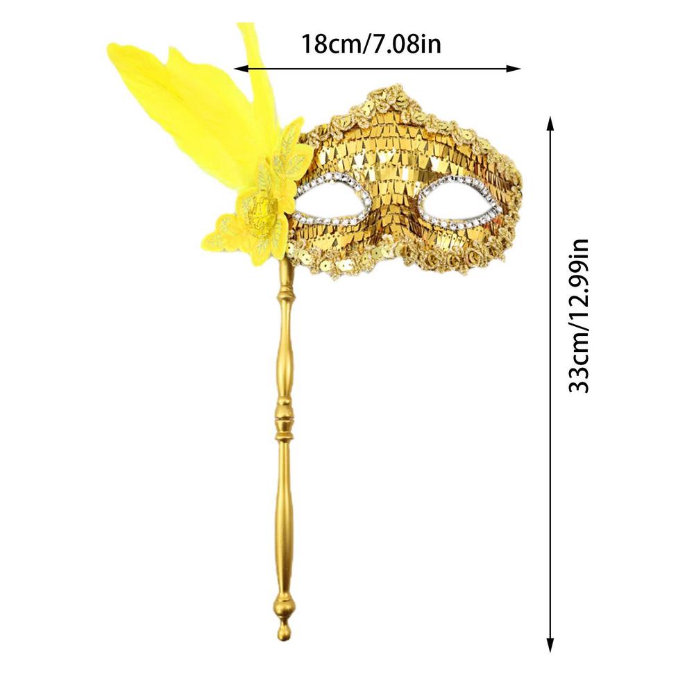 

Маскарадная маска на палочке Маскарадная маска для лица для пары Украшения для маскарадной вечеринки Женская вечеринка Бал Венецианский косплей Для золотой