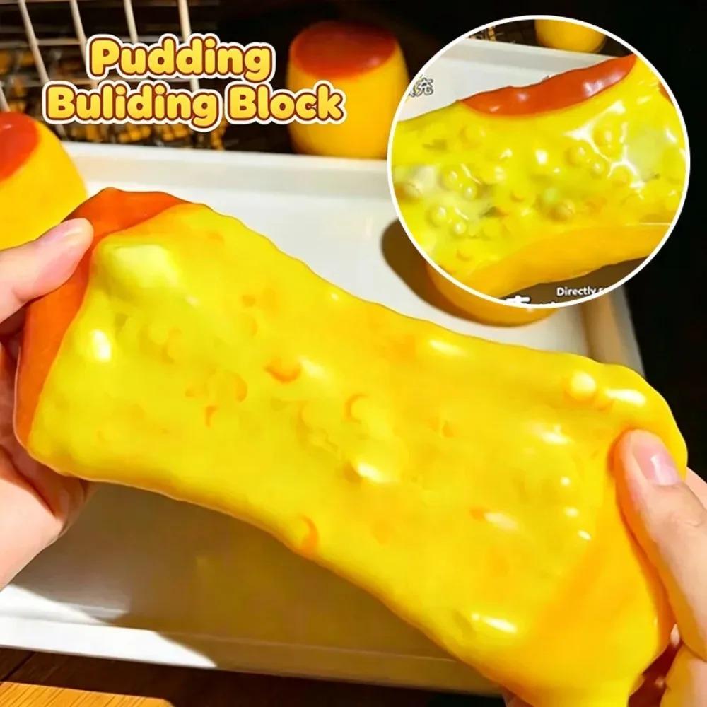 Squishy Crunchy Caramel Pudding Asmr Squeeze Toy,Crunchy Moldable Stress Ball Fidget Toy Desk Stress Relief For All Ages