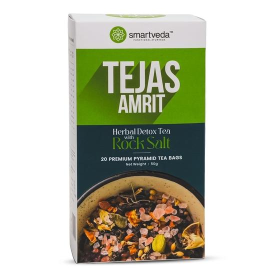 

Smartveda Tejas Amrit Аюрведический детокс-чай | Поддерживает пищеварение, детоксикацию и уменьшает вздутие живота - 20 чайных пакетиков(Пакет 84 г)