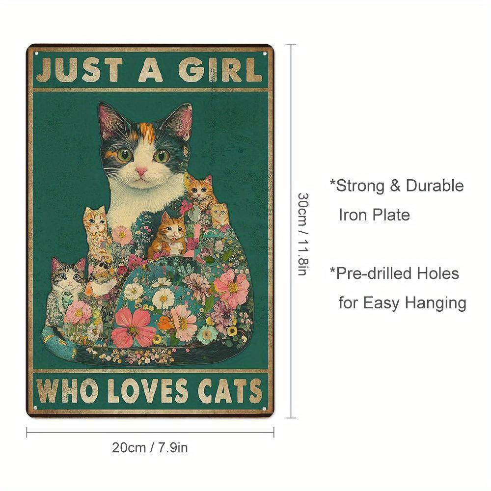 

Funny Vintage Cat Metal Sign Humorous Rustic Wall Art Decor x Inches Iron Plate Perfect for Home Backyard 20x30cm（7.8x11.8inch）