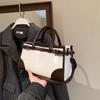 Einfarbige PU Umhängetasche mit hoher Kapazität Neue Herbst/Winter Damen Reißverschluss Schultertaschen Pendeln Vielseitige Aktentasche