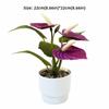 Multicolor Artificial Anthurium Bonsai Soft Rubber Real Touch Faux Red Palm Flowerpotted Photo Props Desktop Ornament