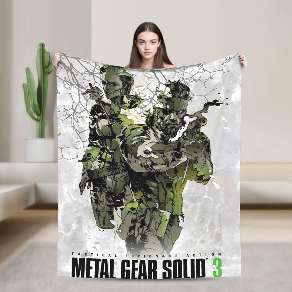 Metal Gear Solid Game  Blanket  Super Warm Print Plush Throw Blanket For Outdoor Travel Flannel Bedspread Bed Cover
