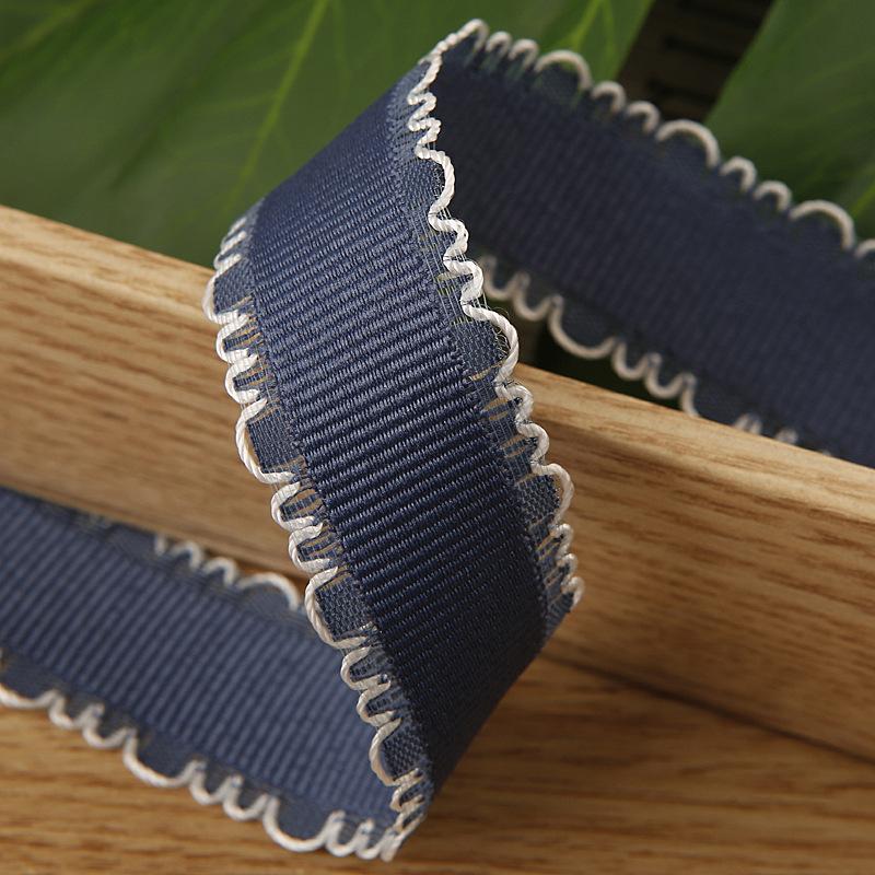 5Yards Picot Edge Ribbon Grosgrain Ribbon with Fine Loops for Clothing Sewing Gift Wrapping DIY Hair Bows Hat Decor Craft Supply