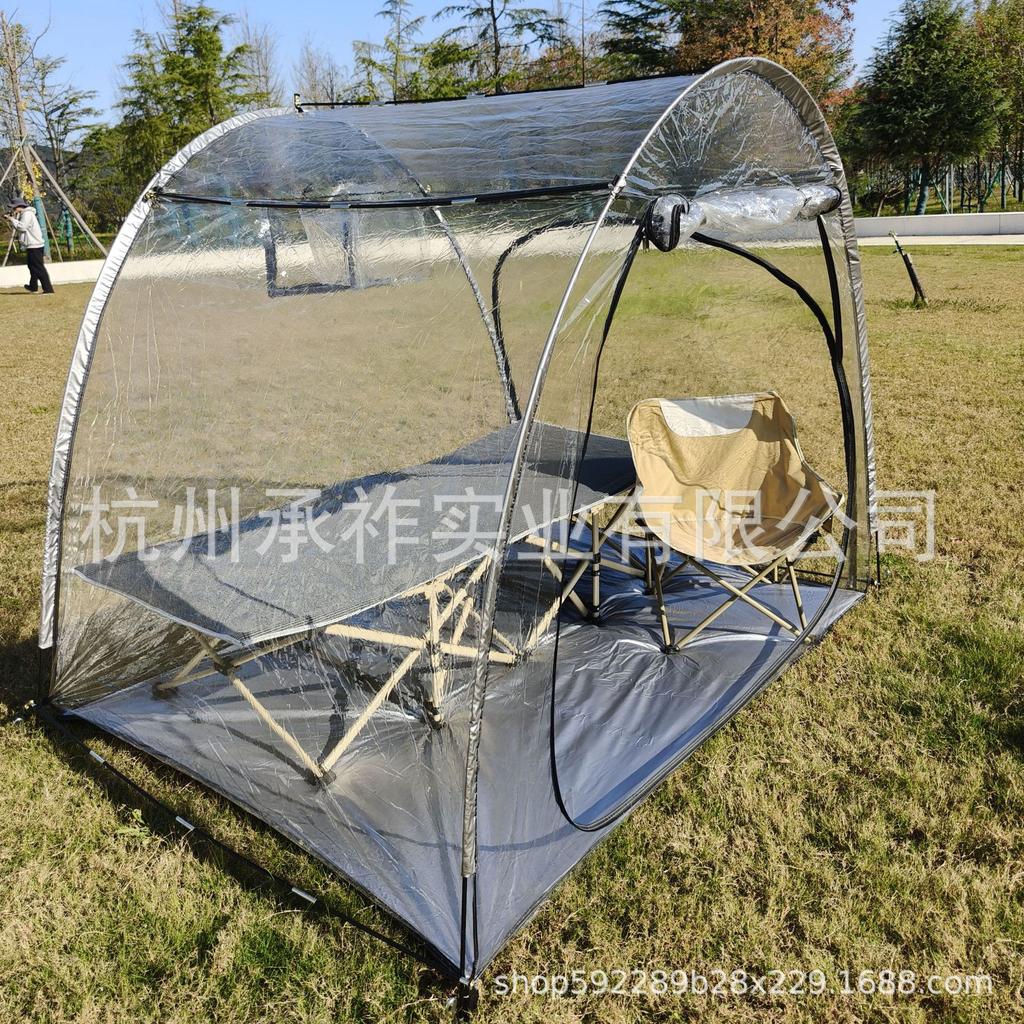 Cort Sportiv Transparent 540°: Adăpost pentru Vreme Variată: Protecție împotriva Soarelui, Frigului, Gheții și Zăpezii
