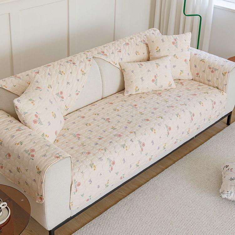 Sofa Cushion Small Floral Spring Style Non-slip Fashionable Fabric Seat Cushion Cover Towel Four Seasons Universal Cover Modern Simple