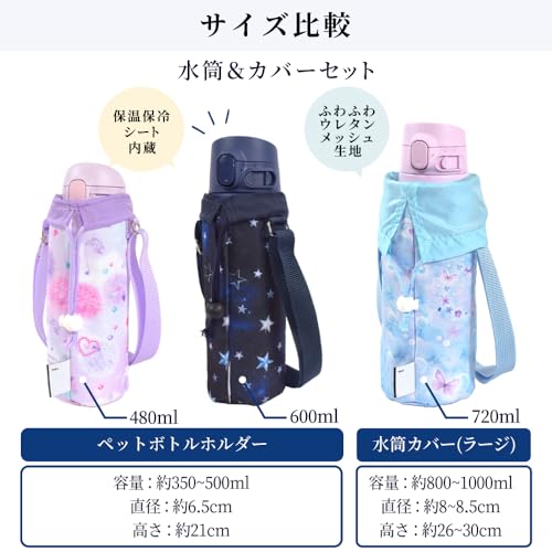 COLORFUL CANDY STYLE Stainless Steel Mug and Cover Set, 600ml, Sterling Silver & AM Marine Blue, Zojirushi Seamless Cap, Water Bottle Case, Holder, Sh