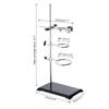 PATIKIL 50cm Lab Stand and Clamp Set, 1 Set with Stand Support, 1 Flask Clamp and 2 Retort Rings, Black, for Chemistry Labs
