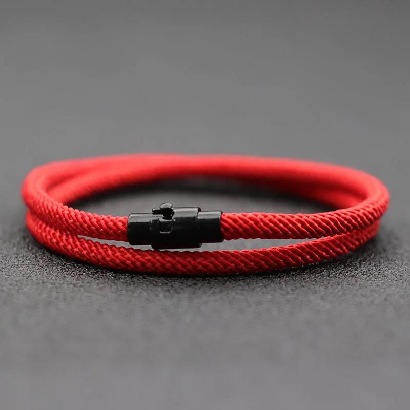 Simple Style Men Rope Bracelet Double Layer Survival Braclet Homme Accessories Boyfriend Gift Magnet Buckle Pulsera Hombre Joias