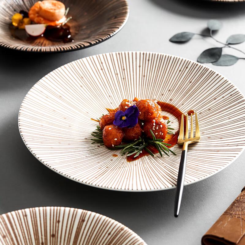 Light Luxury Ceramic Round Dinner Plate