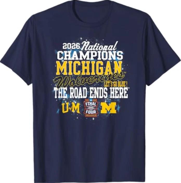Michigan Wolverines 2026 National Champs Men s Basketball T- Shirt M