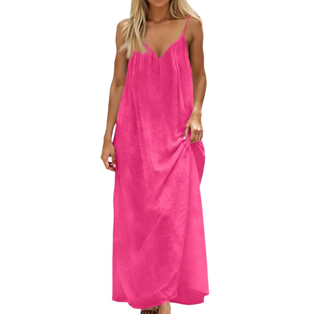 Women's Backless V-Neck Strapless Dress Backless Casual Dress