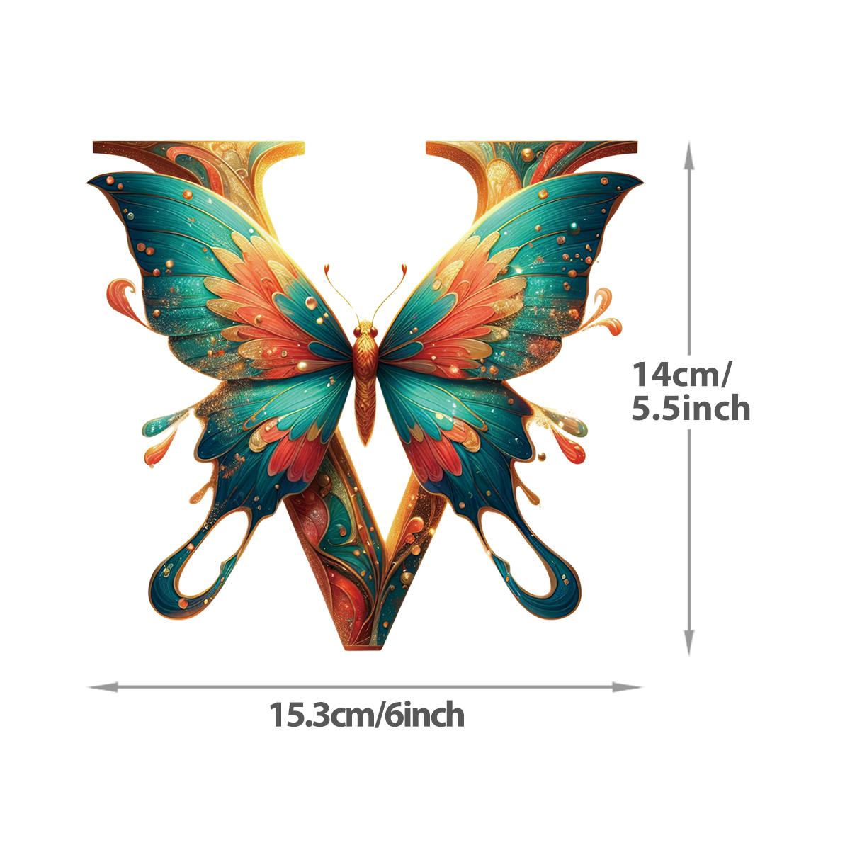 

DTF нашивки на одежду бабочка с буквами А-Я новый моющийся аксессуар для одежды с теплопередачей, нашивка «сделай сам» с индивидуальным логотипом