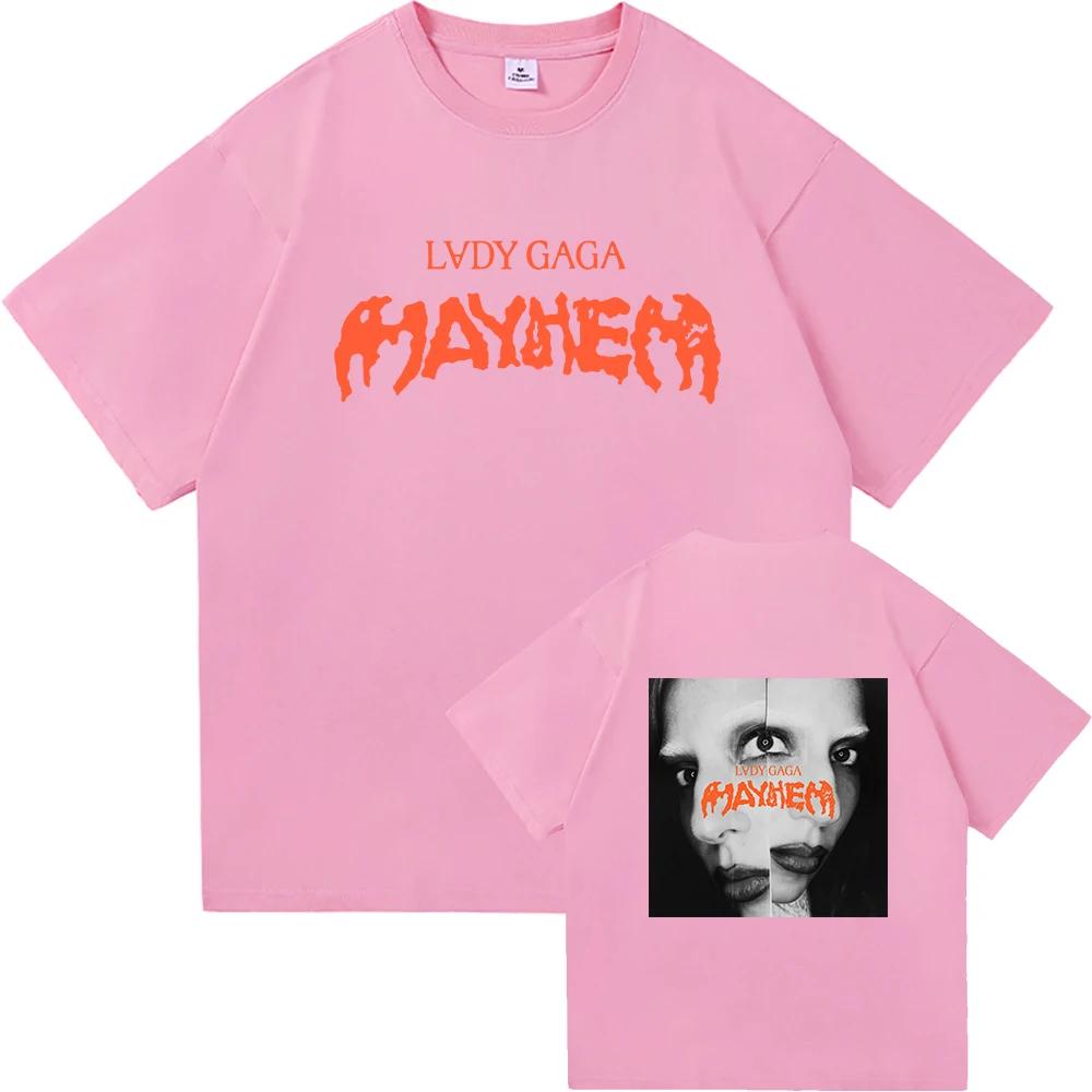 T-shirt Lady Gaga Mayhem 2025 Nuovo Album Moda Abbigliamento Uomo/Donna Retro Harajuku Vestiti di Alta Qualità per Fan T-shirt