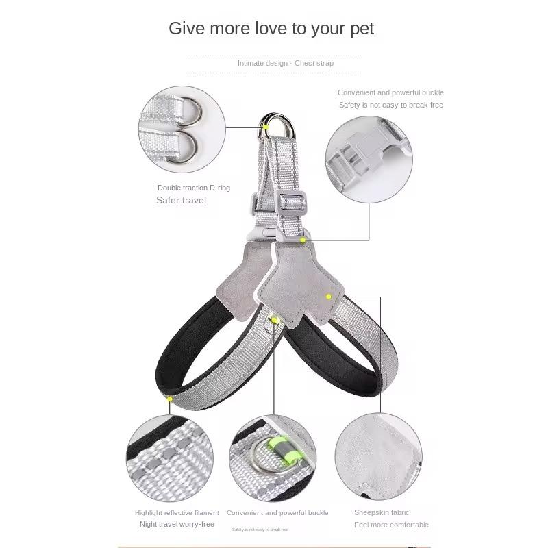 1PCS Pet Traction Chest Strap Vest Type Pet Harness Comfortable And Breathable Outdoor Walking Pet Product Accessories