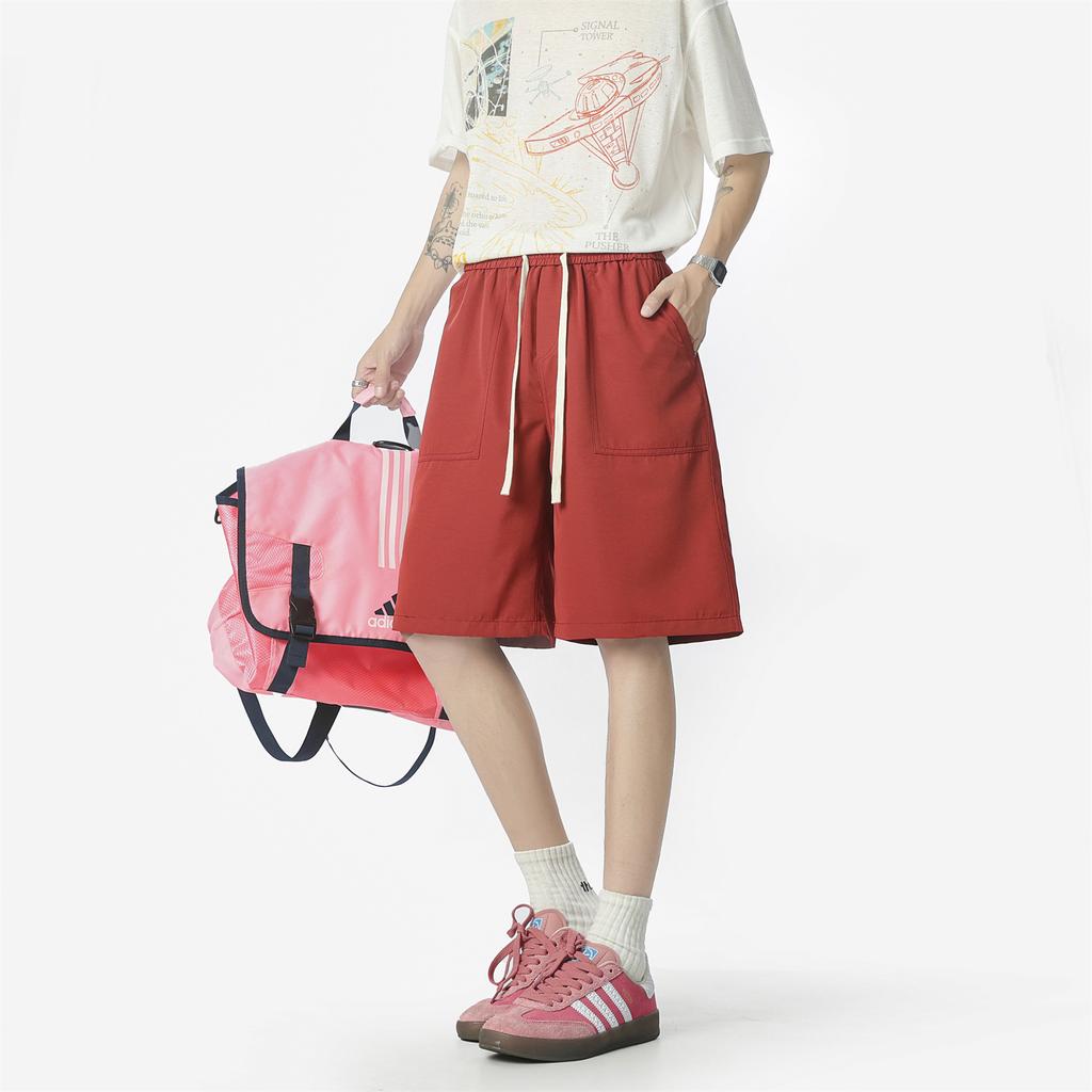 Summer New Men's Sports and Leisure Shorts Trendy Loose Straight Five-point Pants