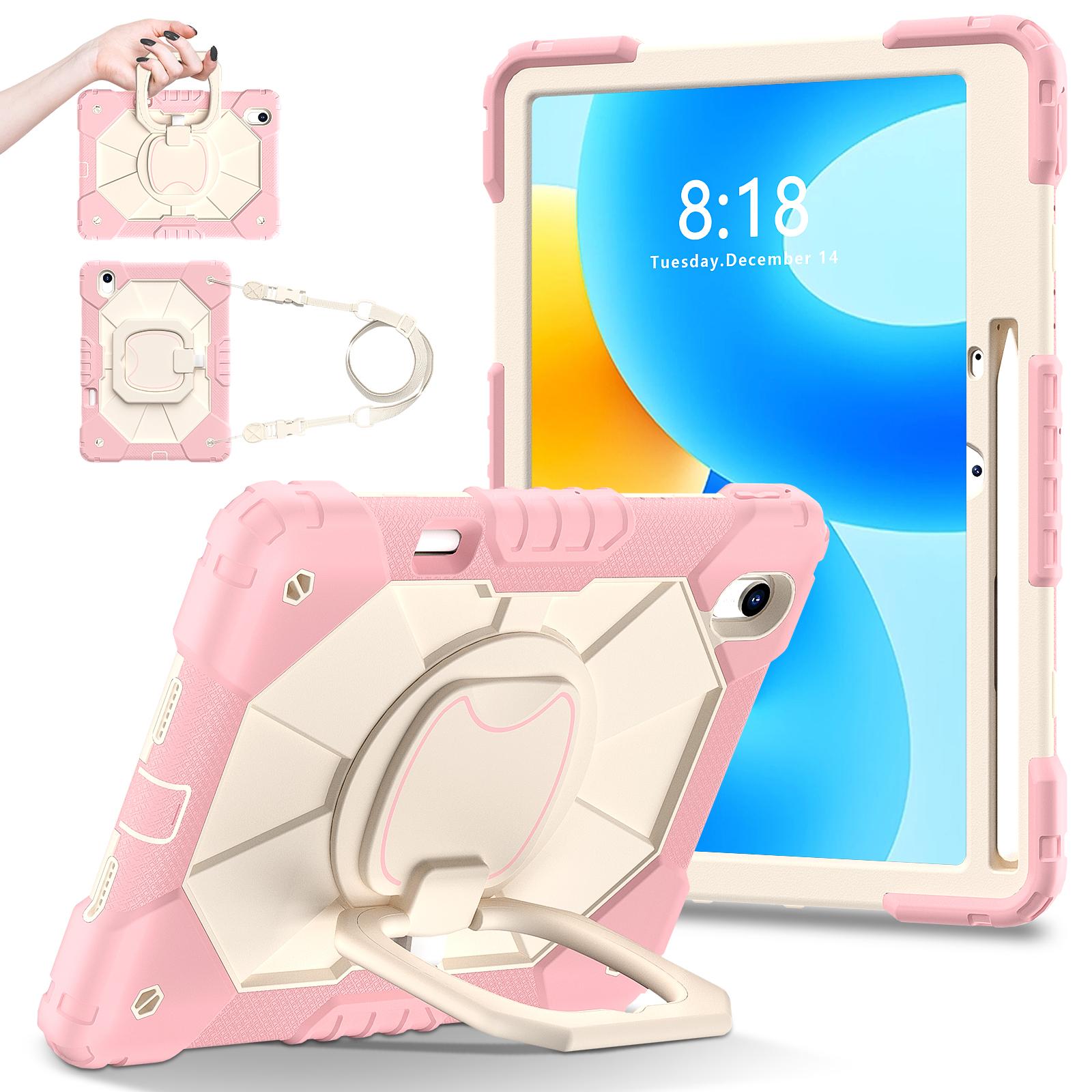 

For Huawei MatePad Air 11.5 inch (2023)/MatePad 11.5 Kickstand Case Silicone+PC Tablet Cover Rose Gold/Grey