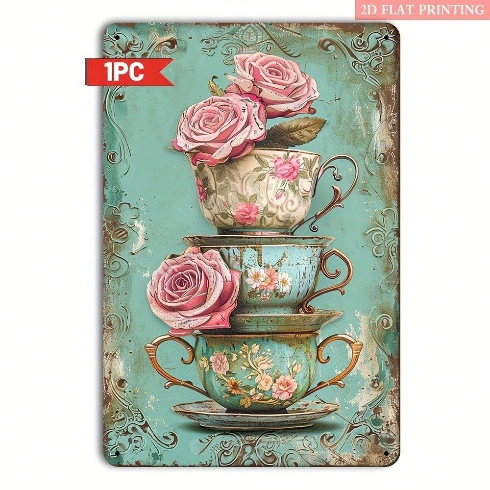 Vintage Ornate Tin Sign Retro Cafe Wall Decor Rustic Home Pub Bar Art 8x12