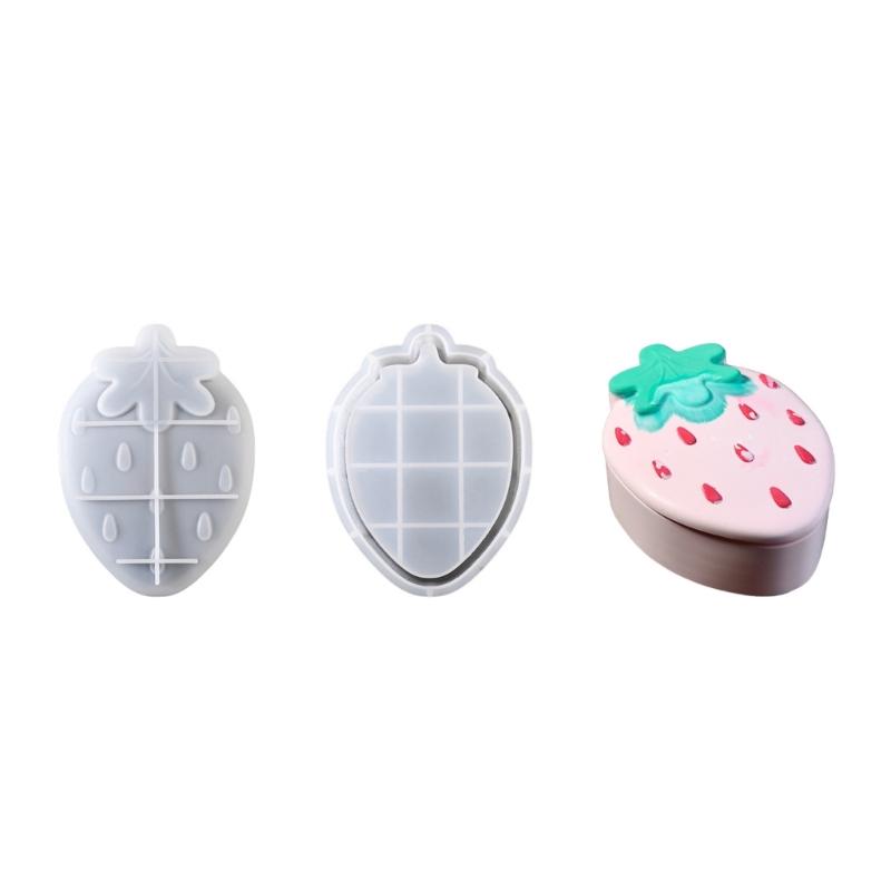 Silicone Storage Box Mold Set Strawberry/Star Shape Organizers Moulds Silicone Texture for Home and Office Ornament