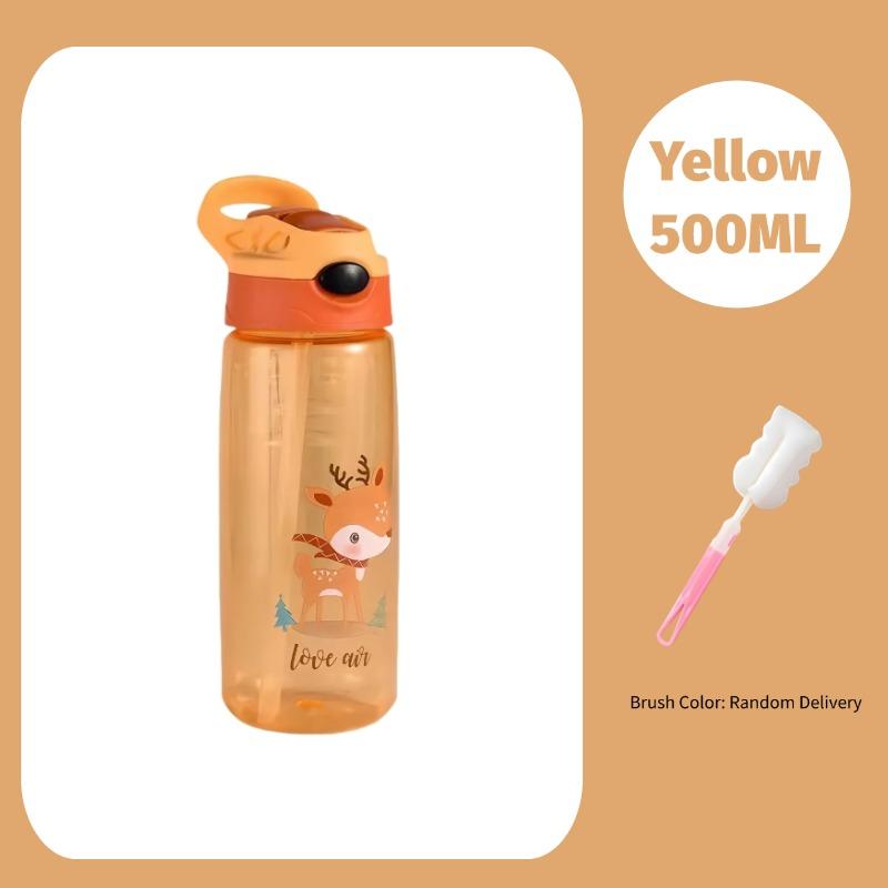 500ML Kids Water Sippy Cup Cartoon Leakproof Water Bottle for Beach Camping  BPA Free Children Drinking Healthy School Straw Cup