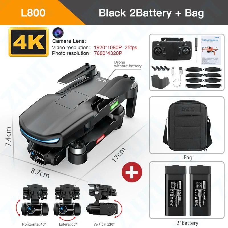 L800 PRO 2 Professional Drone 4K HD Camera GPS 5G WIFI Three-axis Anti-shake Gimbal Brushless Motor Obstacle Avoidance Drone Toy Gift