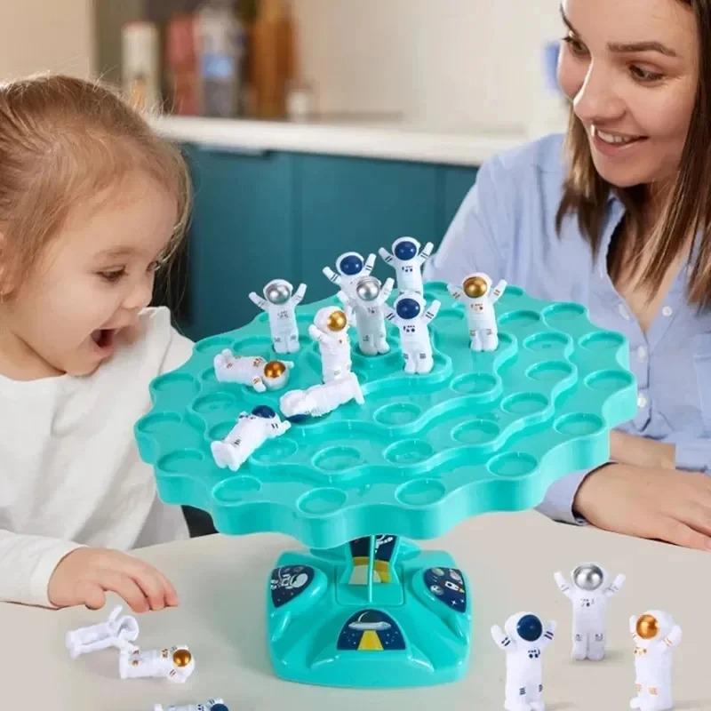 Astronaut Balancing Tree Board Games Toys Children Balance Attention Training Puzzle Family Interactive Table Kid Friendly Entertaining Fun Play Safe